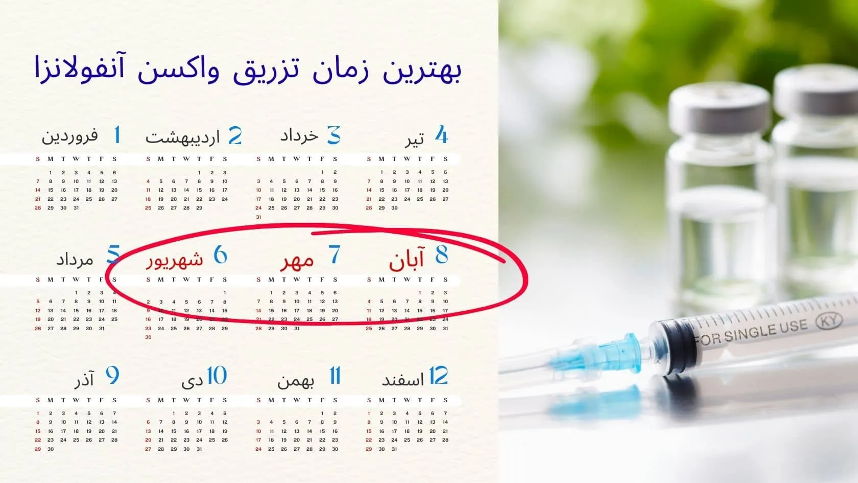 بهترین زمان تزریق واکسن آنفولانزا