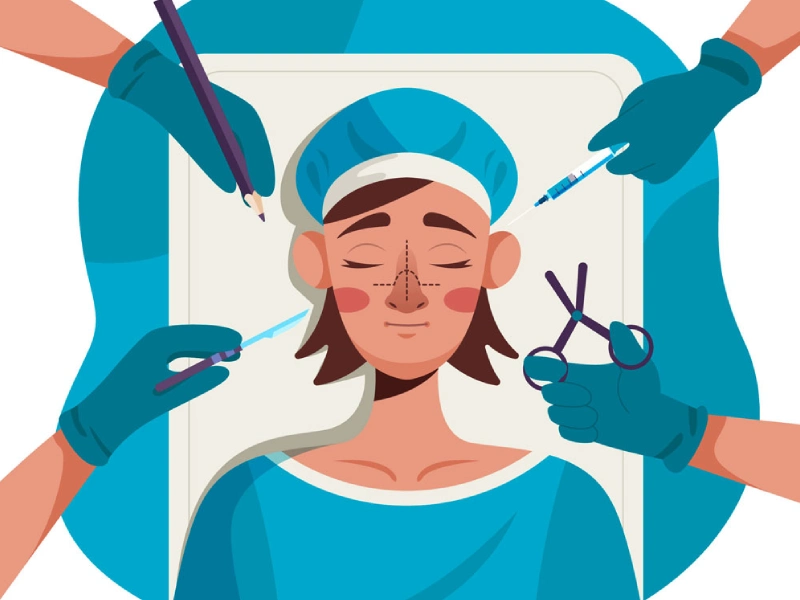 تصویر وکتور عمل بینی